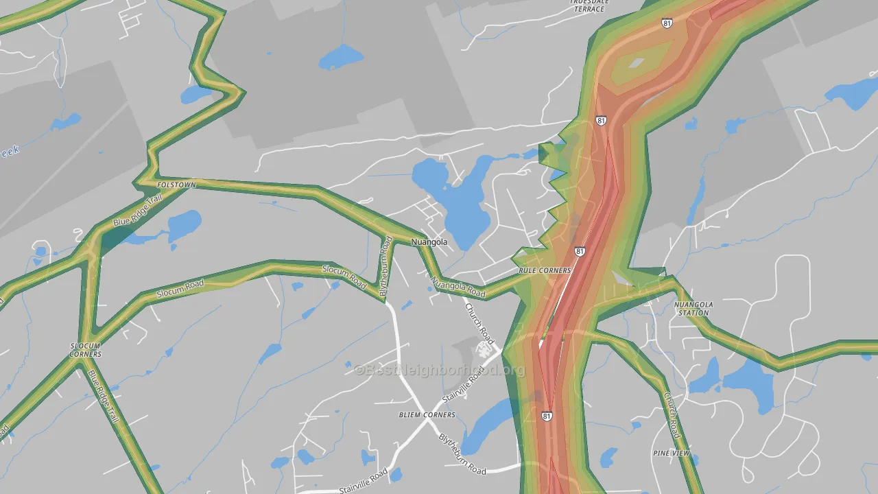 Nuangola, PA Map of Noise Levels in Nuangola