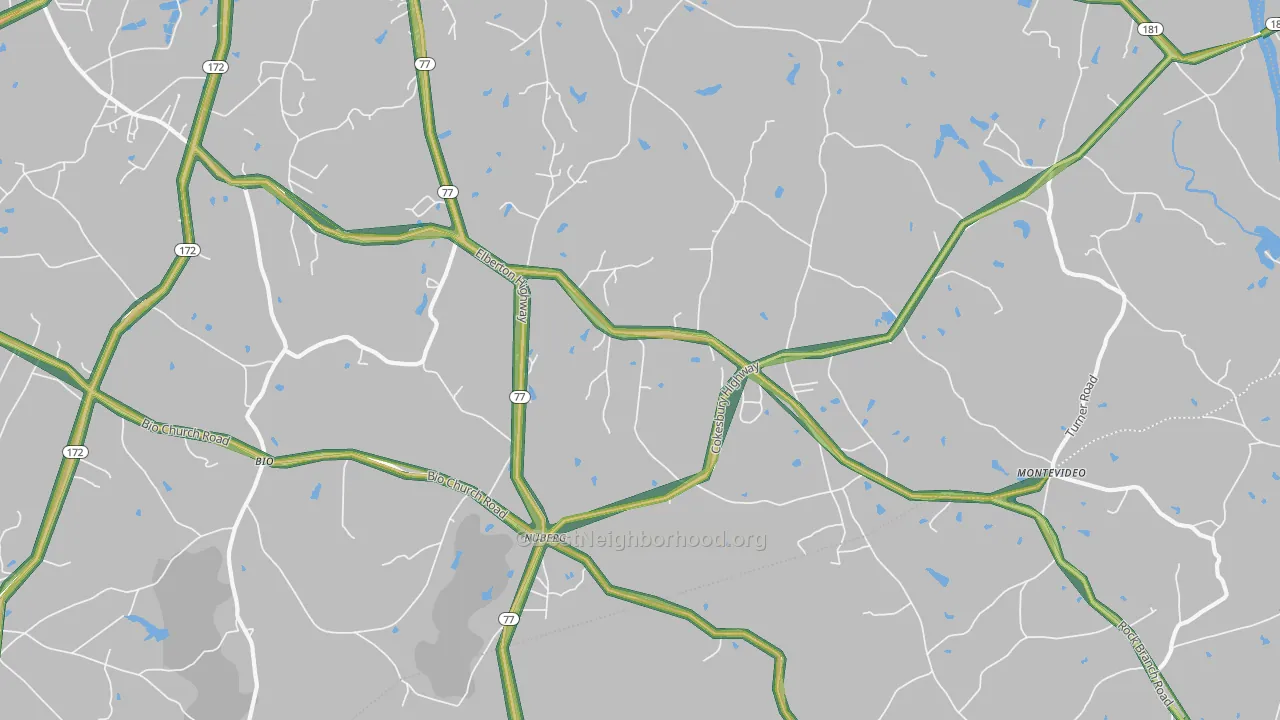 Nuberg, GA Map of Noise Levels in Nuberg