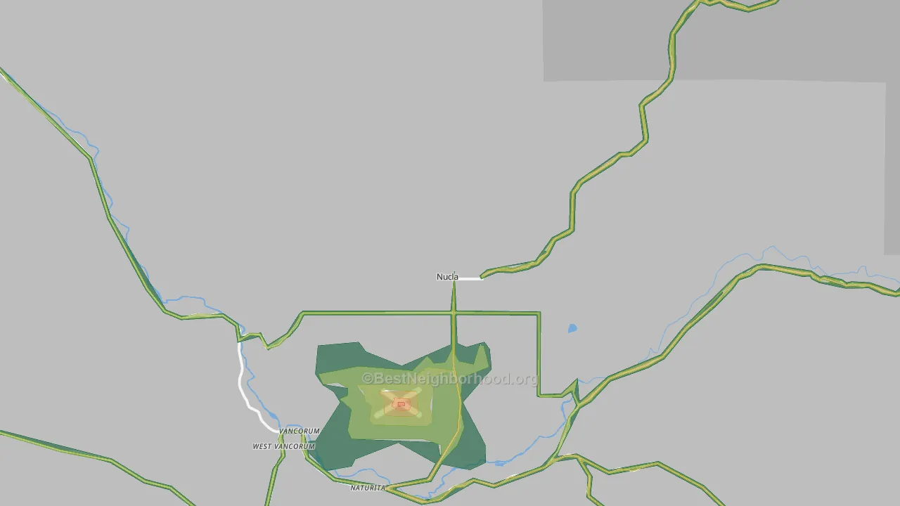 Nucla, CO Map of Noise Levels in Nucla
