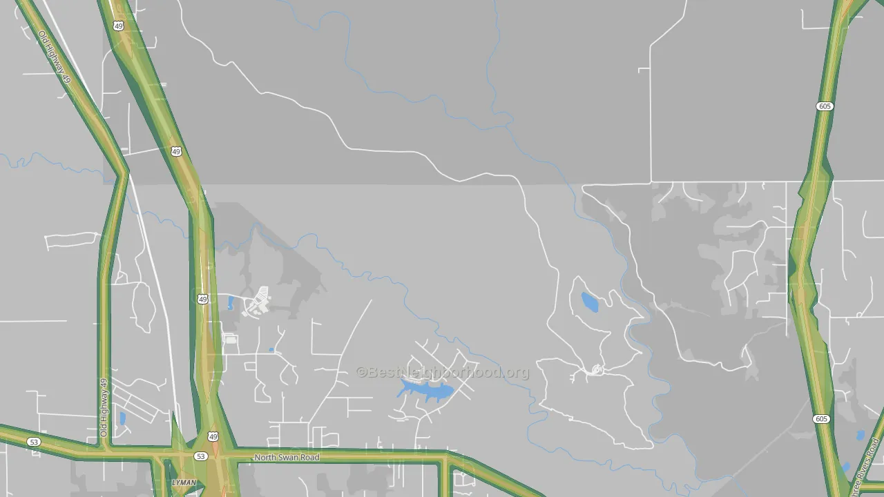 Nugent, MS Map of Noise Levels in Nugent