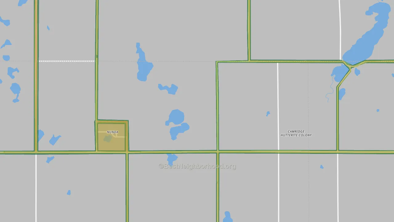 Nunda, SD Map of Noise Levels in Nunda