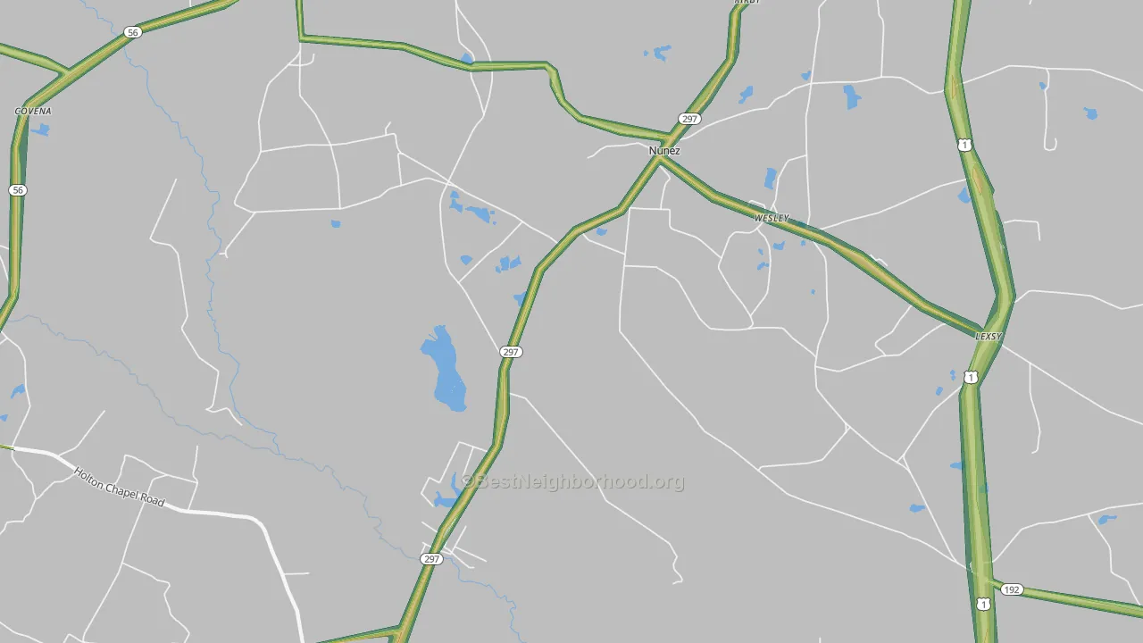 Nunez, GA Map of Noise Levels in Nunez