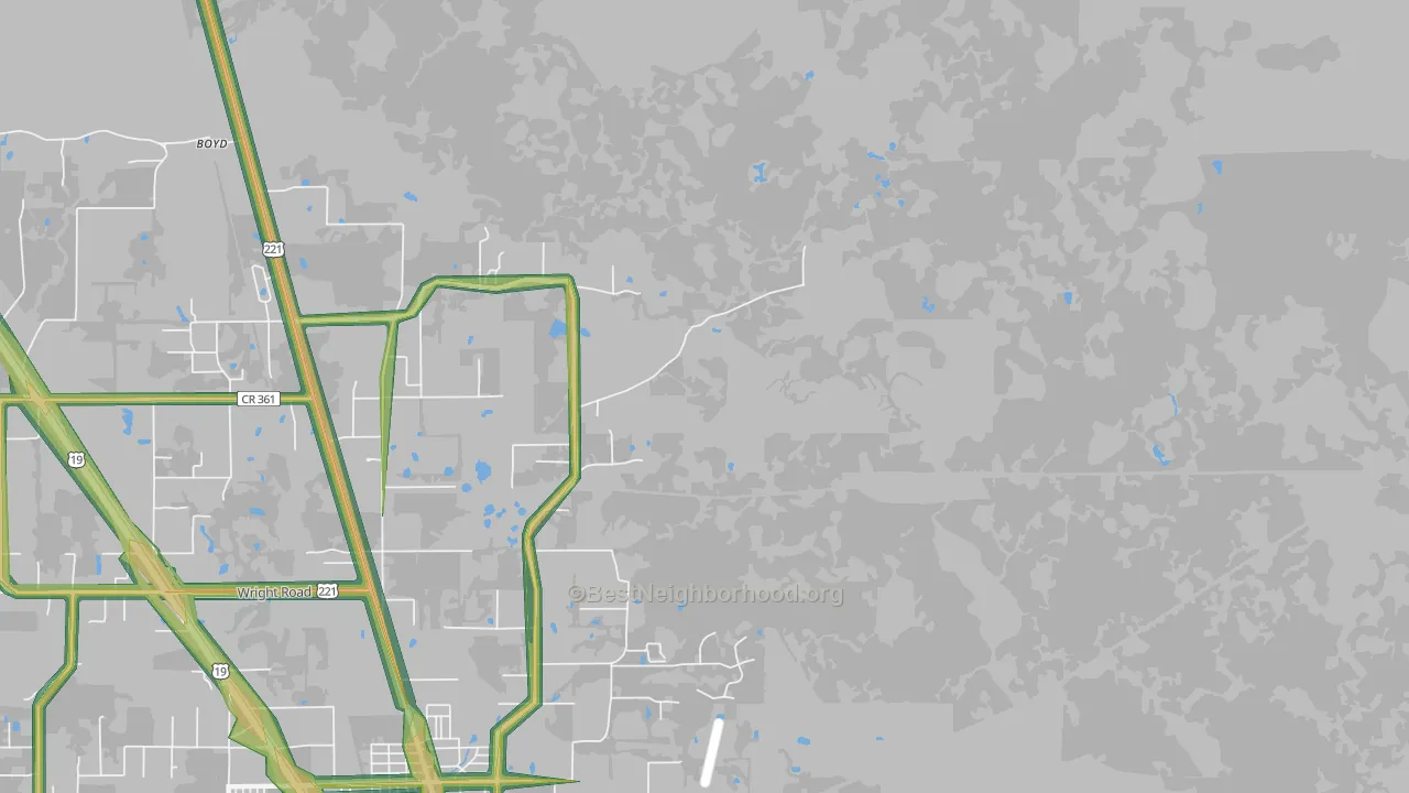 Nutall Rise, FL Map of Noise Levels in Nutall Rise