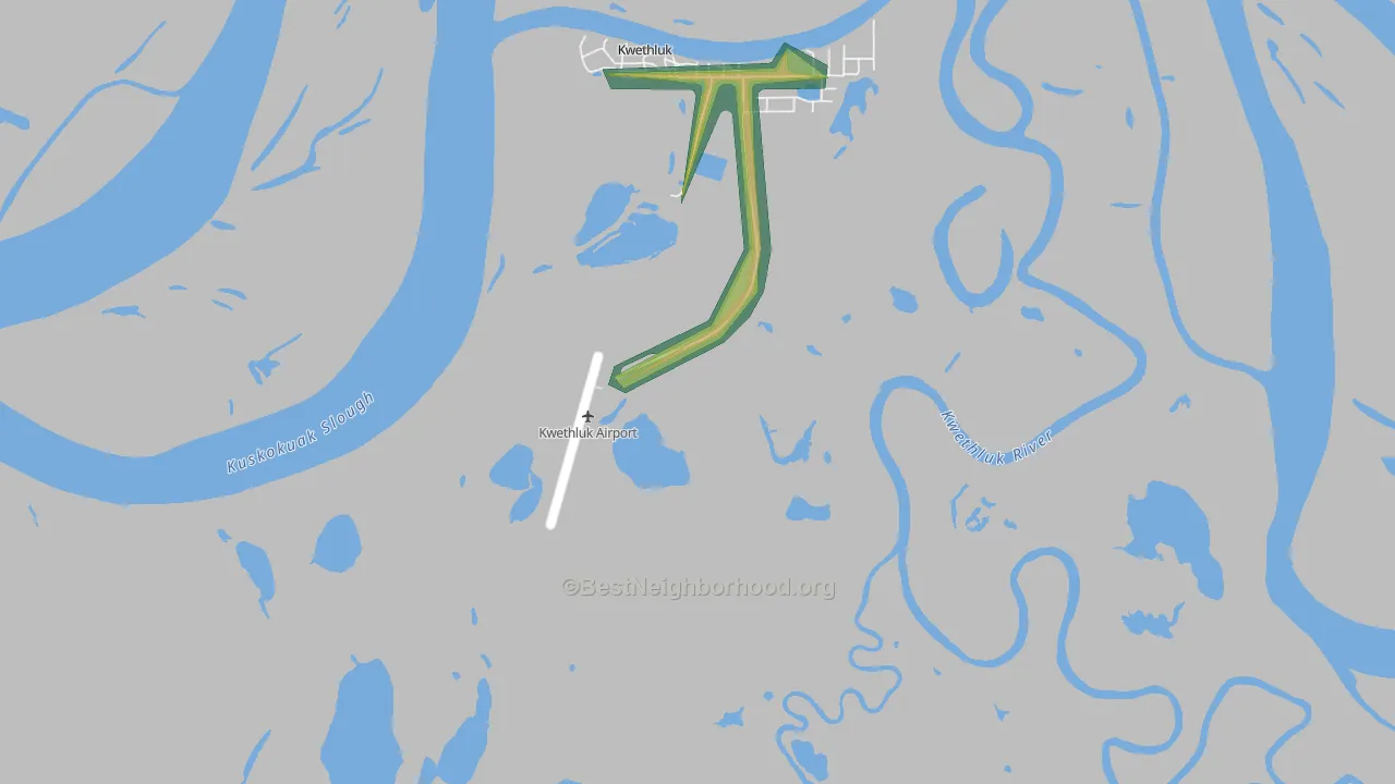 Nyac, AK Map of Noise Levels in Nyac