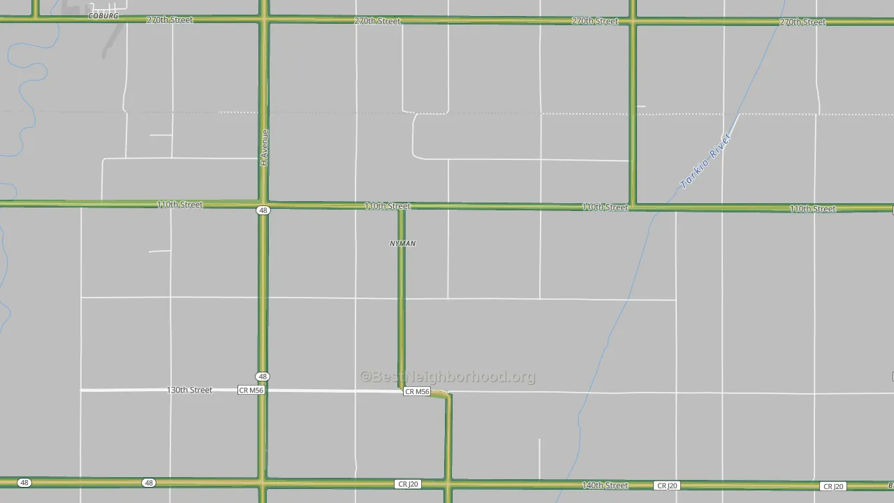 Nyman, IA Map of Noise Levels in Nyman
