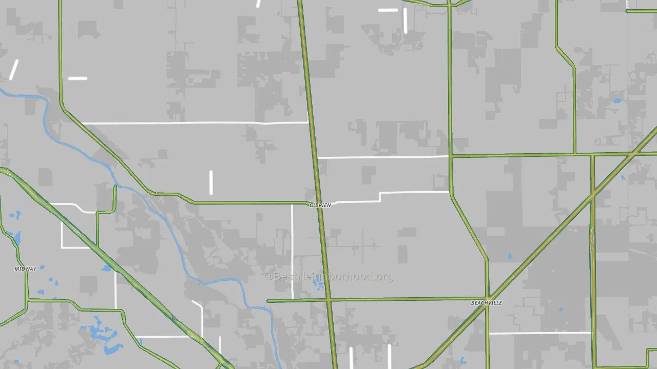 O'Brien, FL Map of Noise Levels in O'Brien