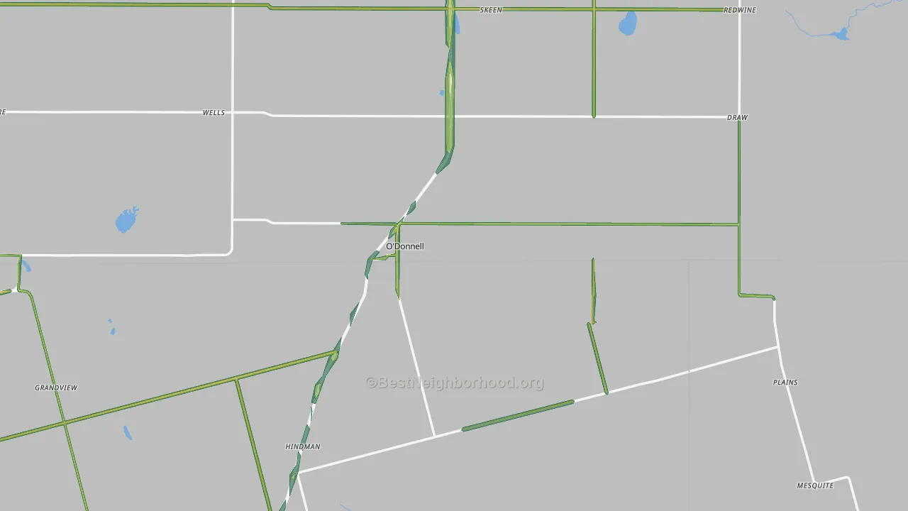 O'Donnell, TX Map of Noise Levels in O'Donnell