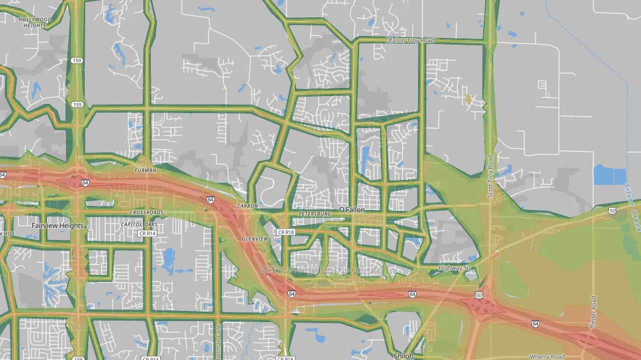 O'Fallon, IL Map of Noise Levels in O'Fallon