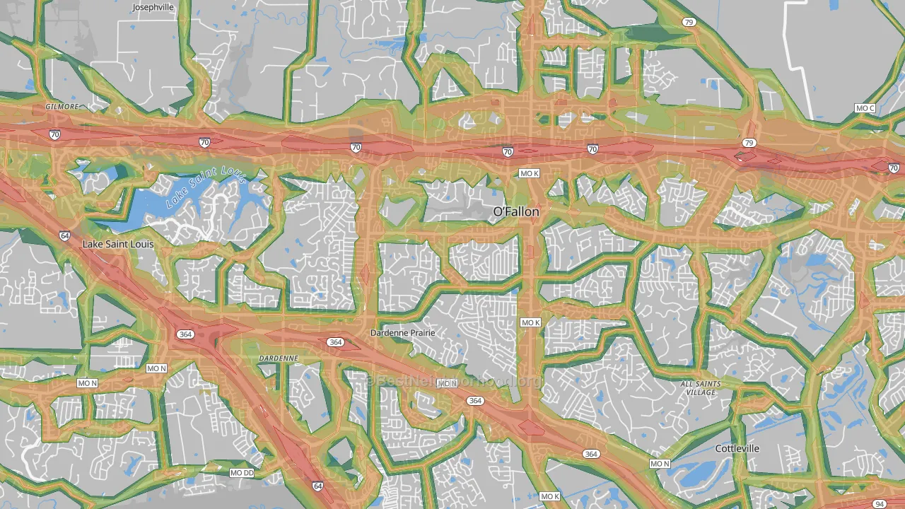 O'fallon, MO Map of Noise Levels in O'fallon