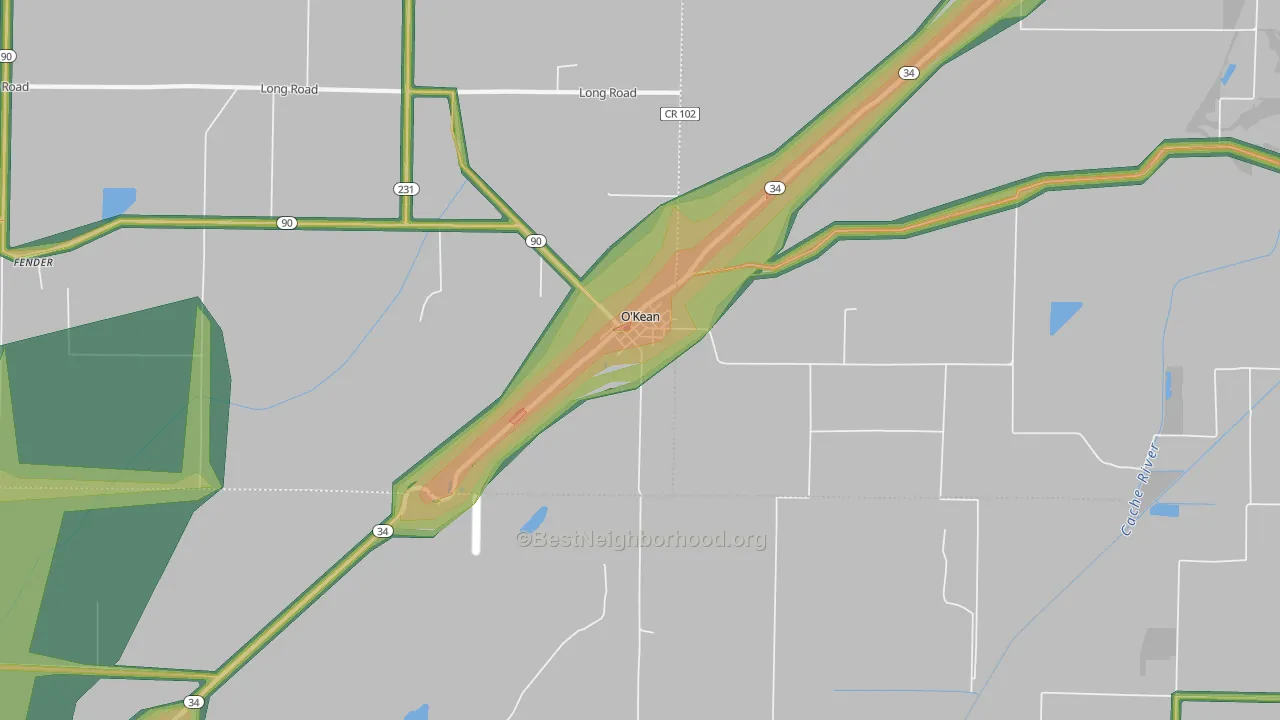 O'Kean, AR Map of Noise Levels in O'Kean