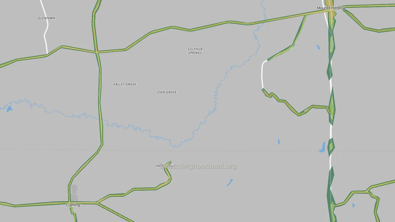 Oak Flat, TX Map of Noise Levels in Oak Flat
