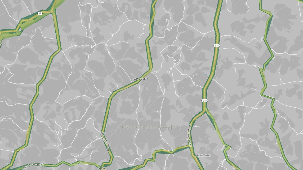 Oak Forest, PA Map of Noise Levels in Oak Forest