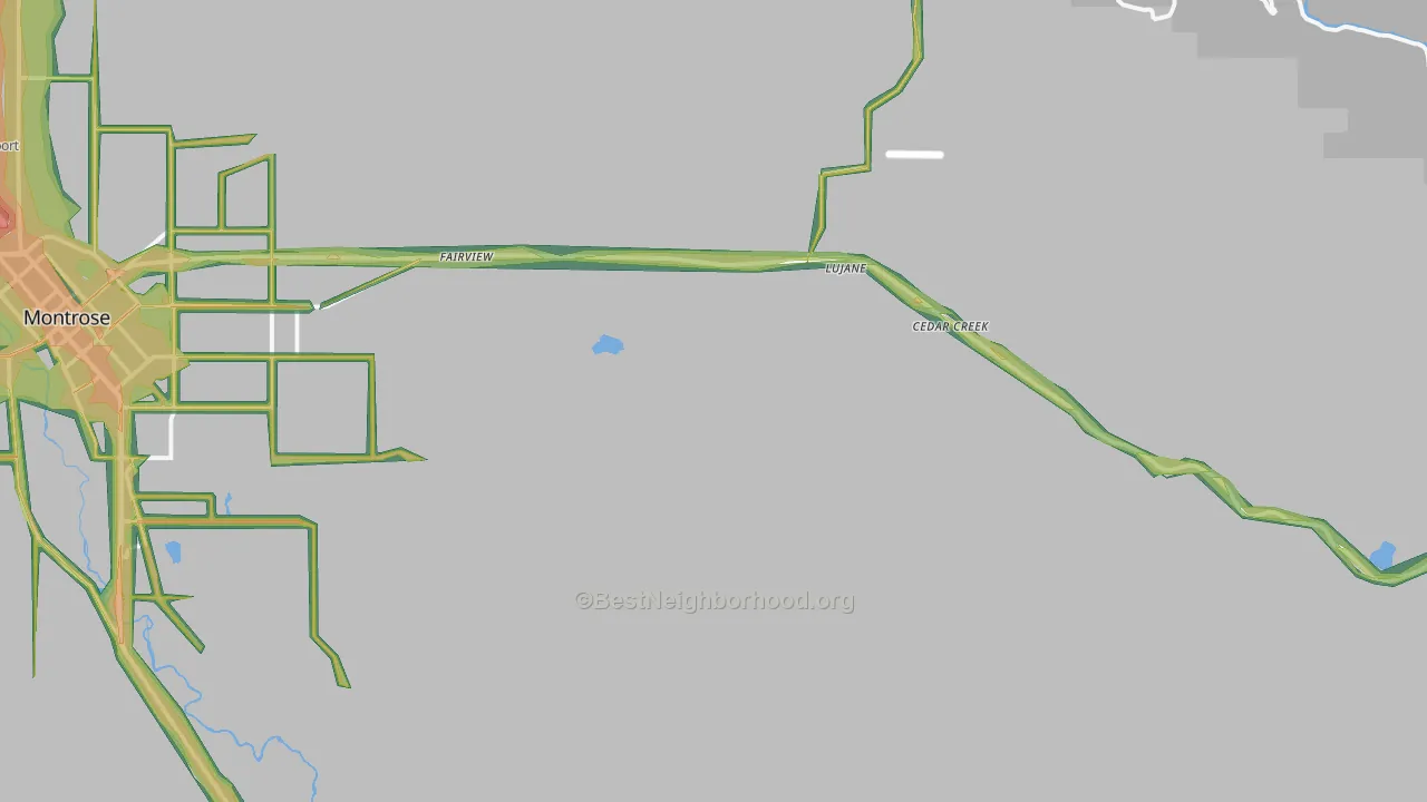Oak Grove, CO Map of Noise Levels in Oak Grove
