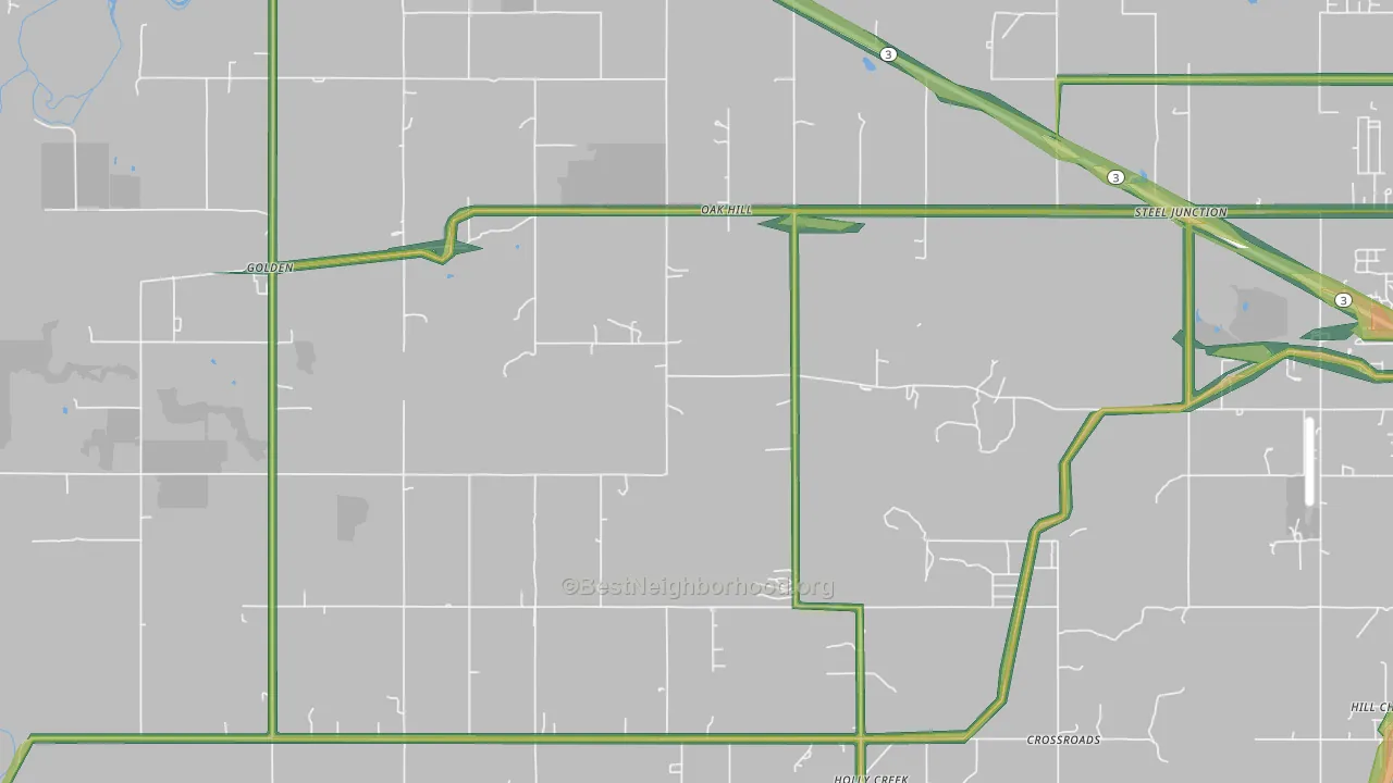 Oak Hill, OK Map of Noise Levels in Oak Hill
