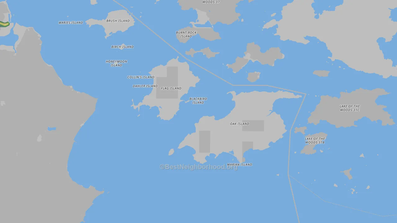 Oak Island, MN Map of Noise Levels in Oak Island
