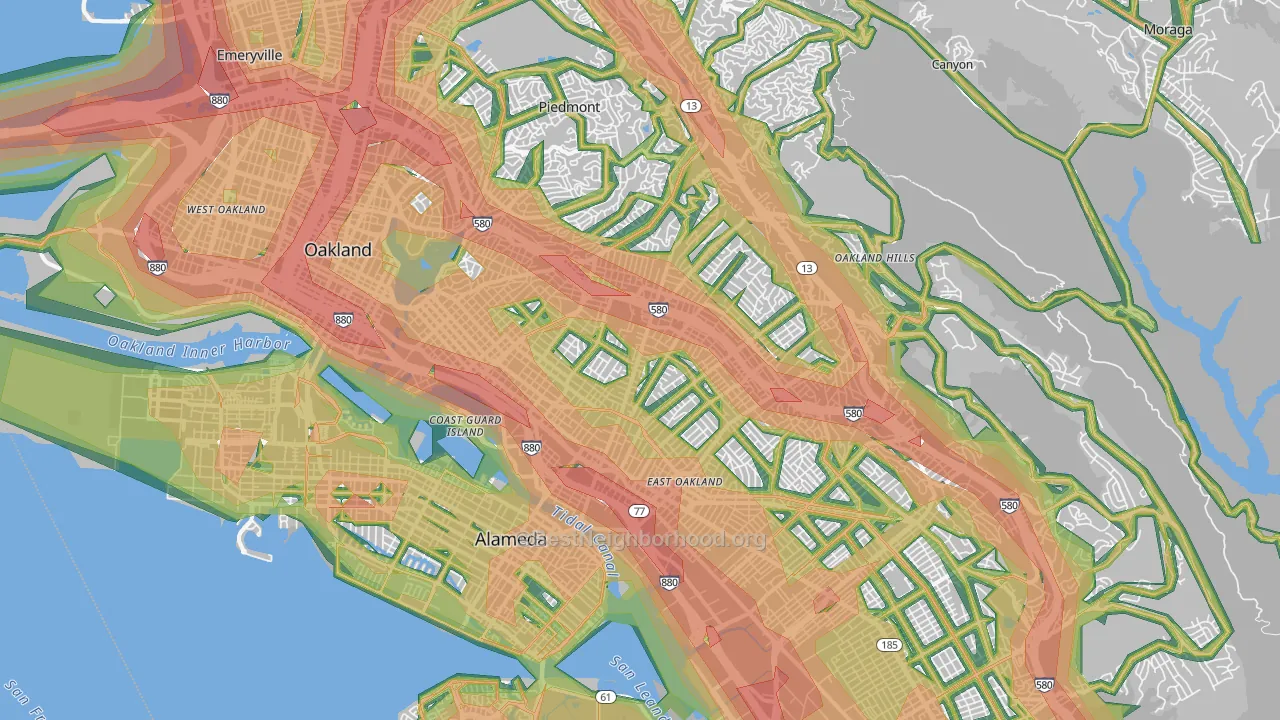 Oakland, CA Map of Noise Levels in Oakland