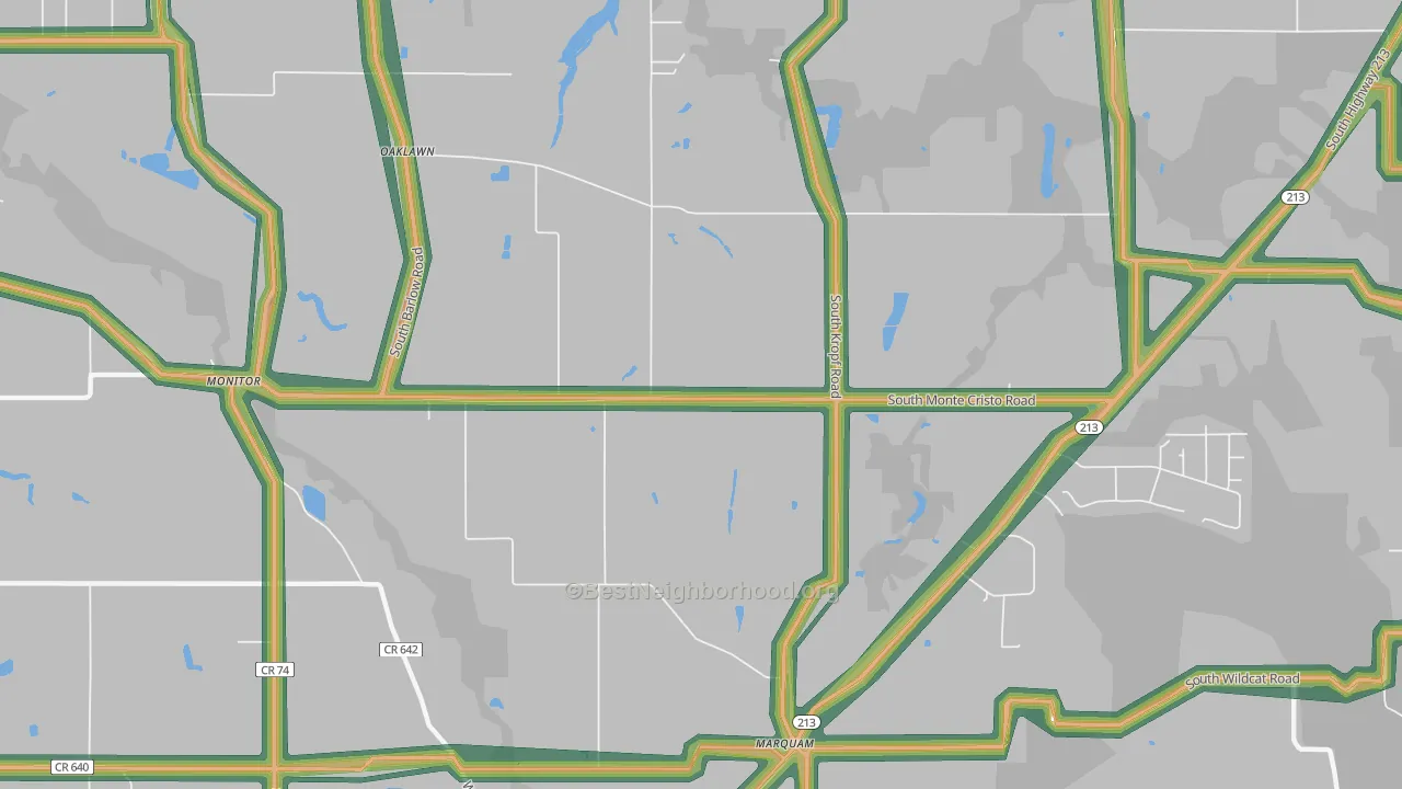 Oaklawn, OR Map of Noise Levels in Oaklawn
