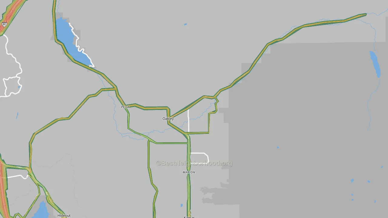 Oakley, UT Map of Noise Levels in Oakley