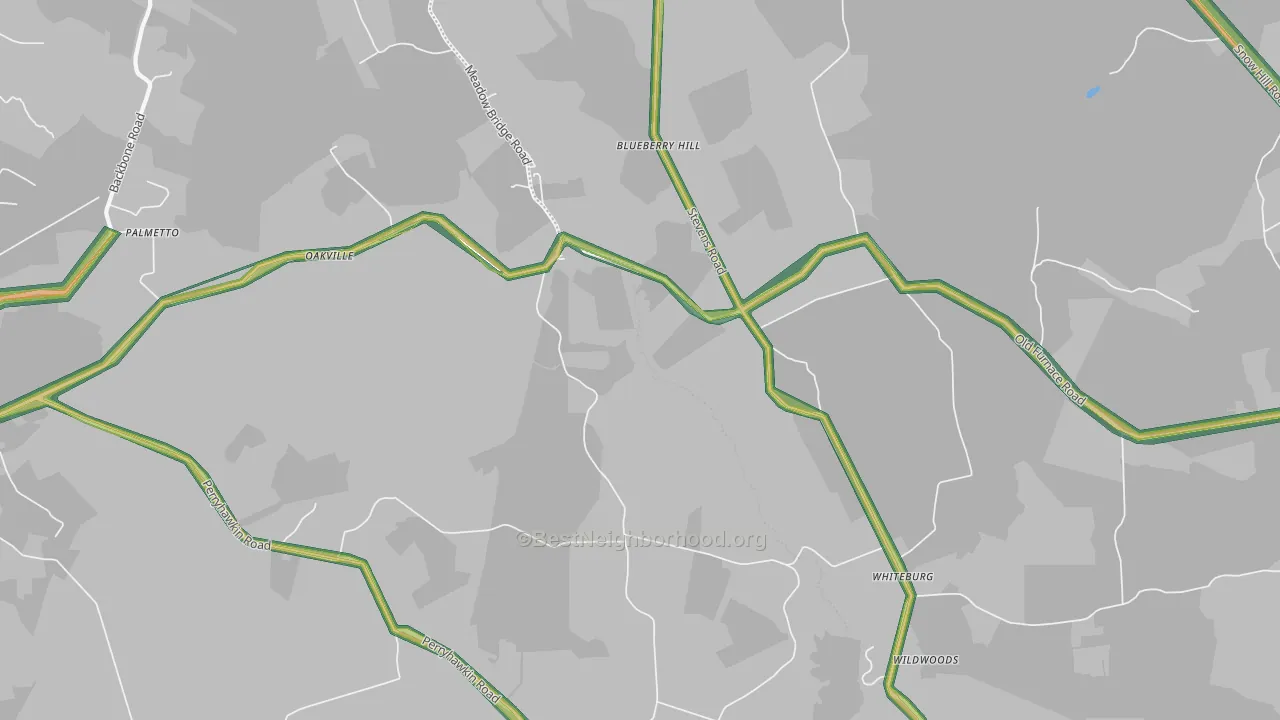 Oakville, MD Map of Noise Levels in Oakville