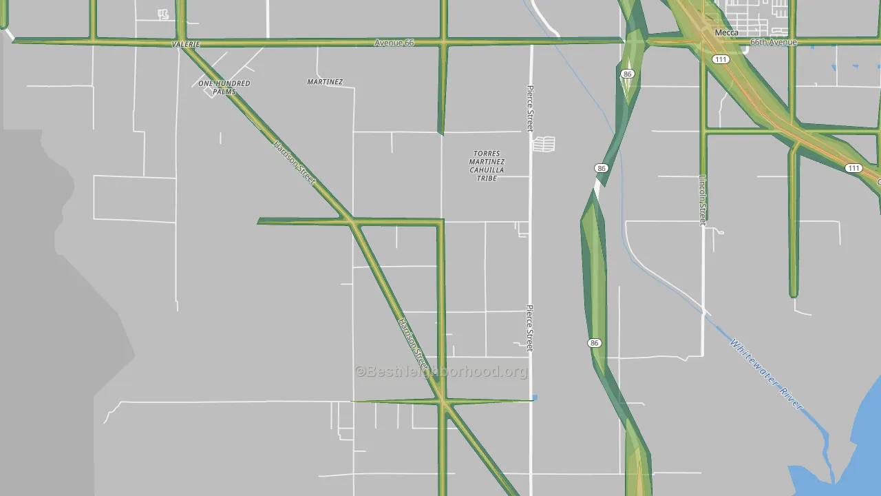 Oasis, CA Map of Noise Levels in Oasis