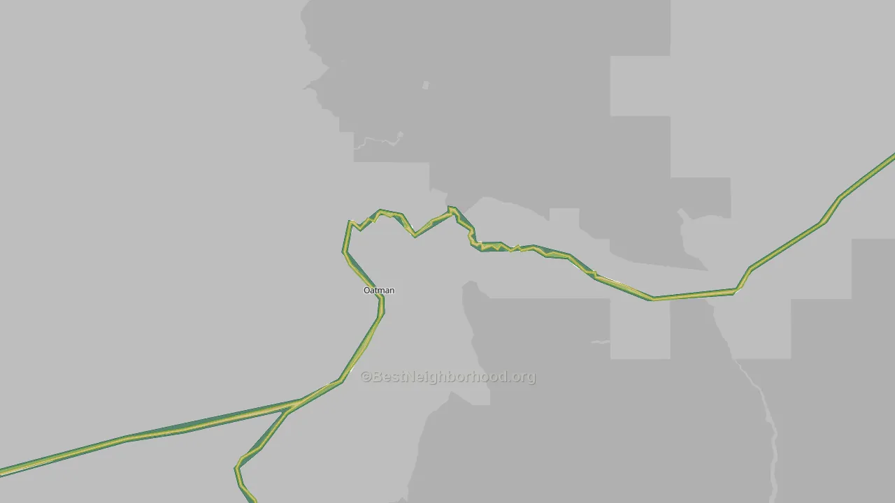 Oatman, AZ Map of Noise Levels in Oatman