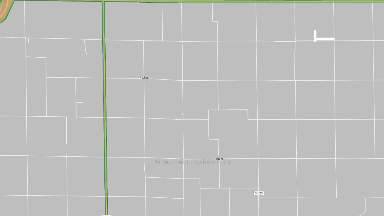 Obed, IL Map of Noise Levels in Obed