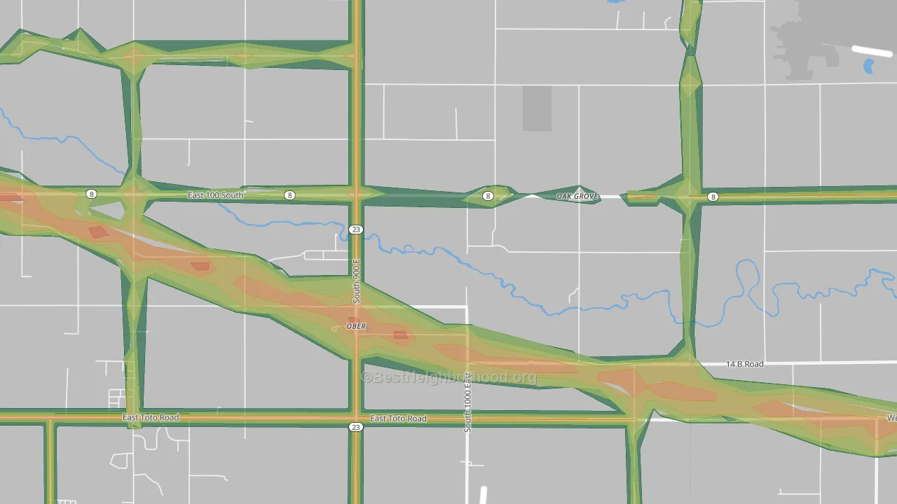 Ober, IN Map of Noise Levels in Ober