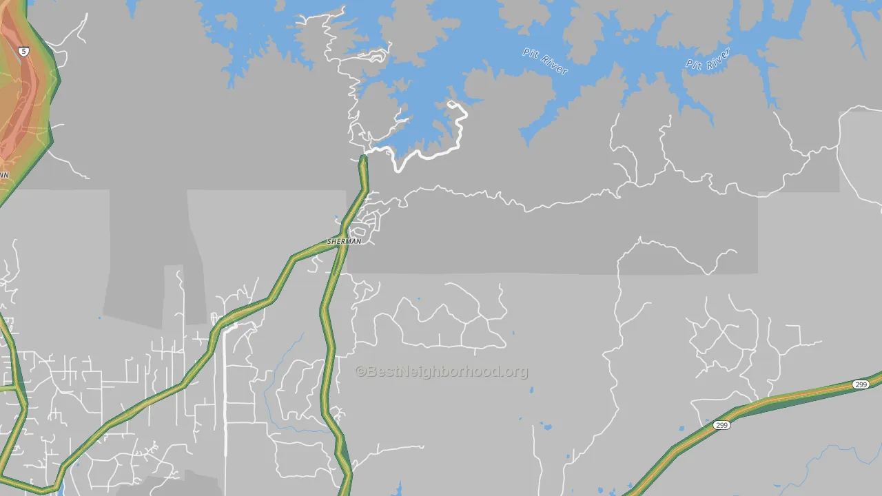 Obrien, CA Map of Noise Levels in Obrien