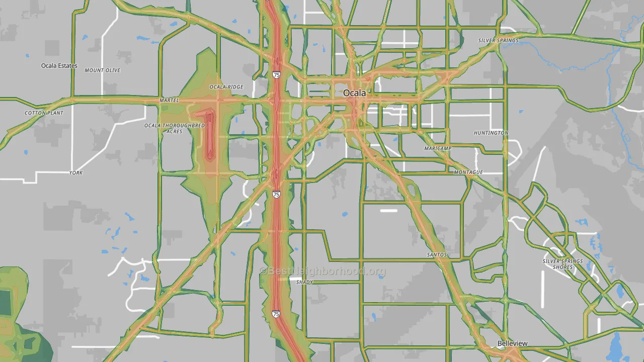 Ocala, FL Map of Noise Levels in Ocala