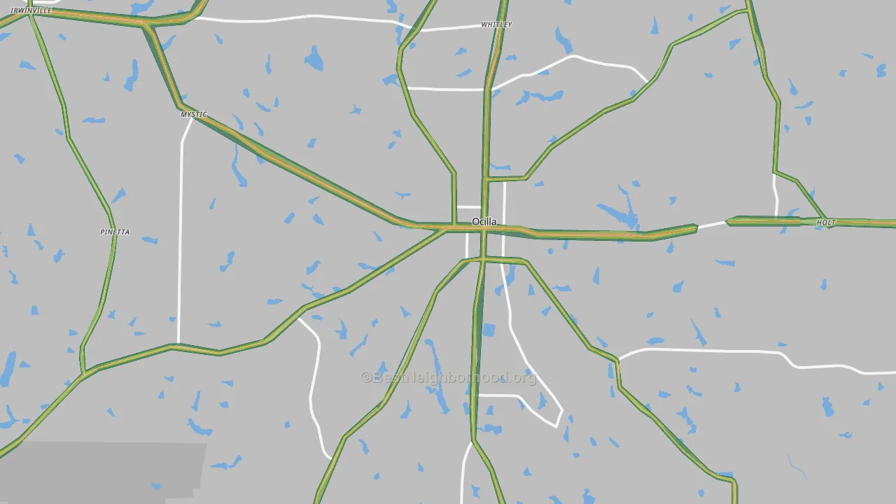 Ocilla, GA Map of Noise Levels in Ocilla