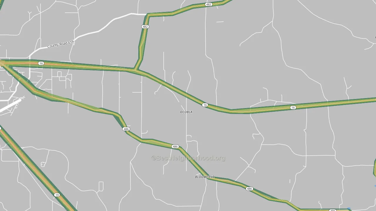 Ocobla, MS Map of Noise Levels in Ocobla