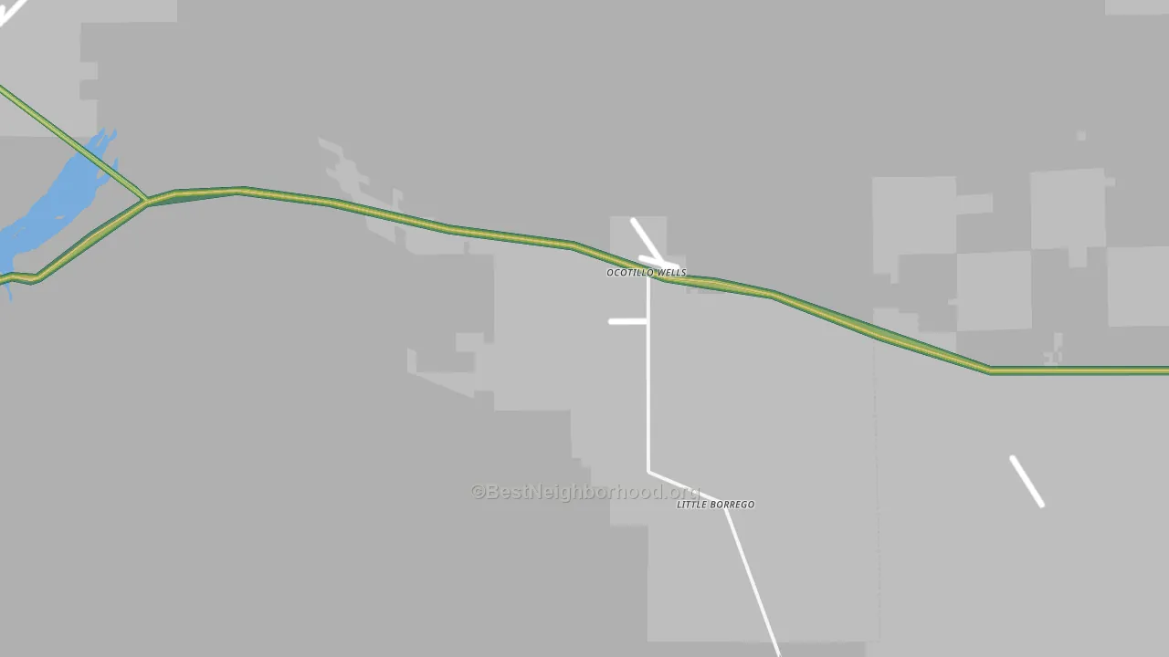 Ocotillo Wells, CA Map of Noise Levels in Ocotillo Wells