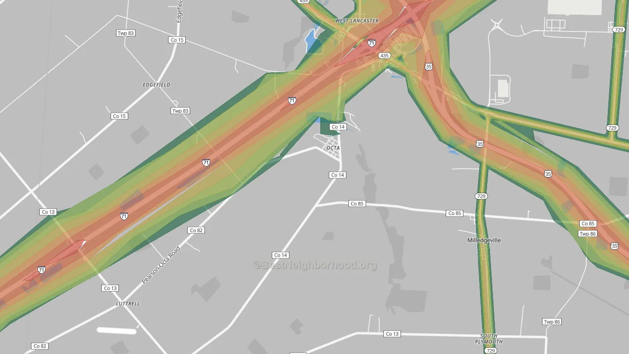 Octa, OH Map of Noise Levels in Octa
