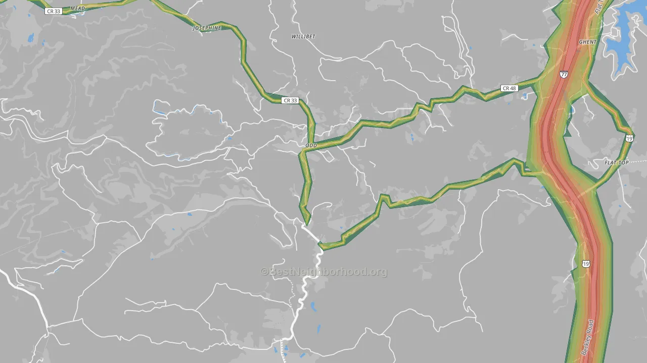 Odd, WV Map of Noise Levels in Odd