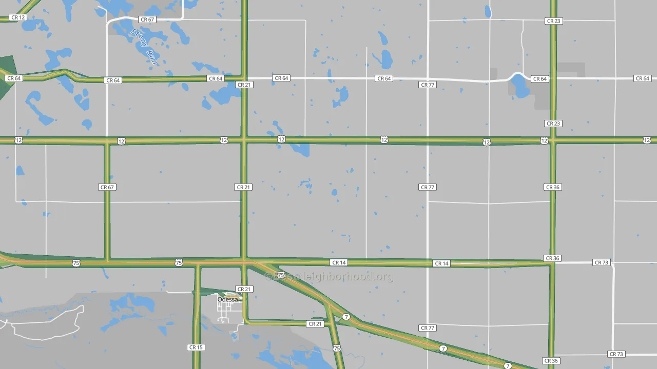 Odessa, MN Map of Noise Levels in Odessa