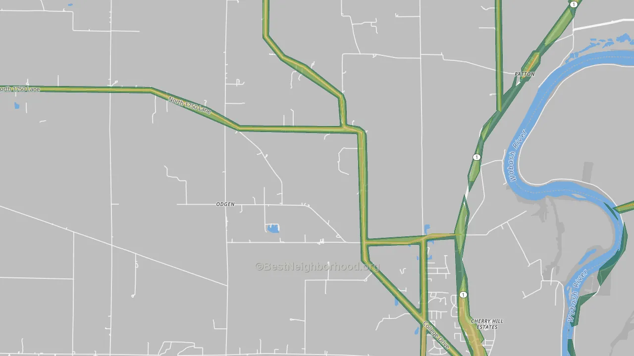 Odgen, IL Map of Noise Levels in Odgen