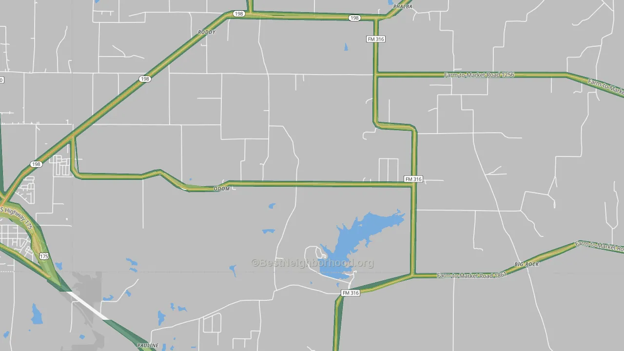 Odom, TX Map of Noise Levels in Odom