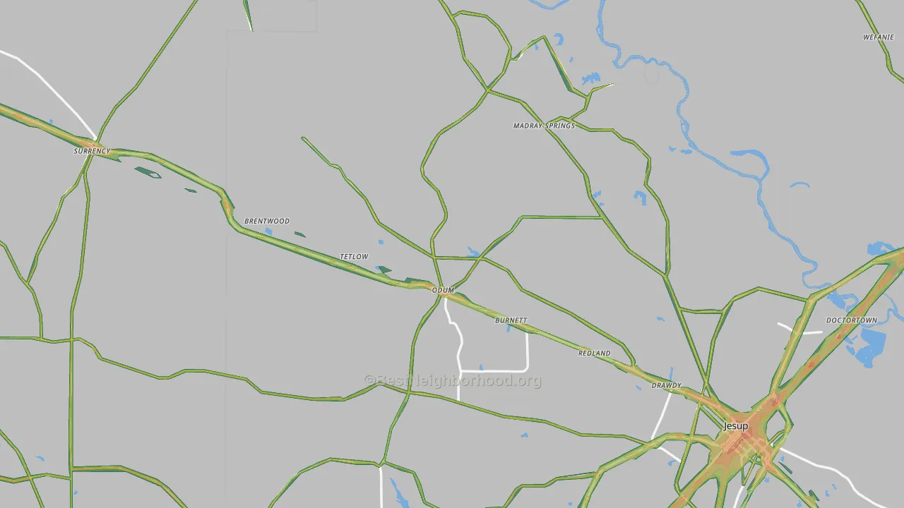 Odum, GA Map of Noise Levels in Odum