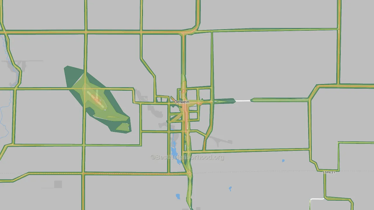 Oelwein, IA Map of Noise Levels in Oelwein