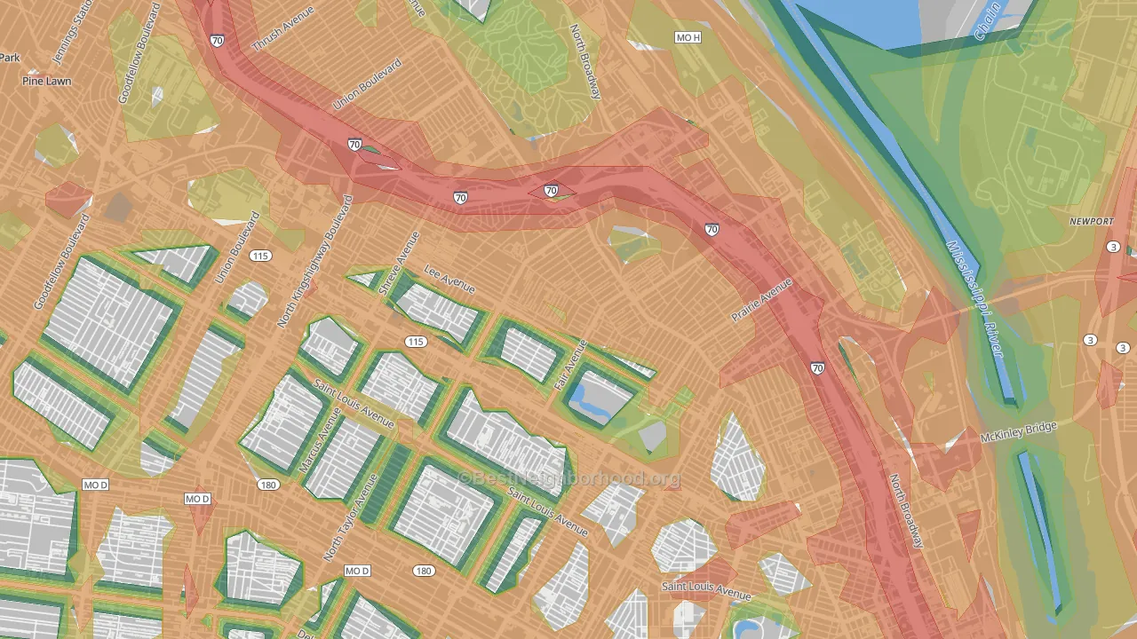 O'Fallon, St. Louis, MO Map of Noise Levels in O'Fallon