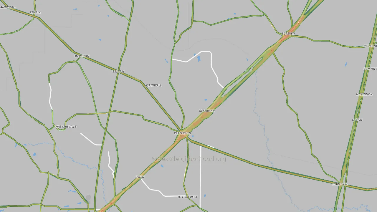 Offerman, GA Map of Noise Levels in Offerman