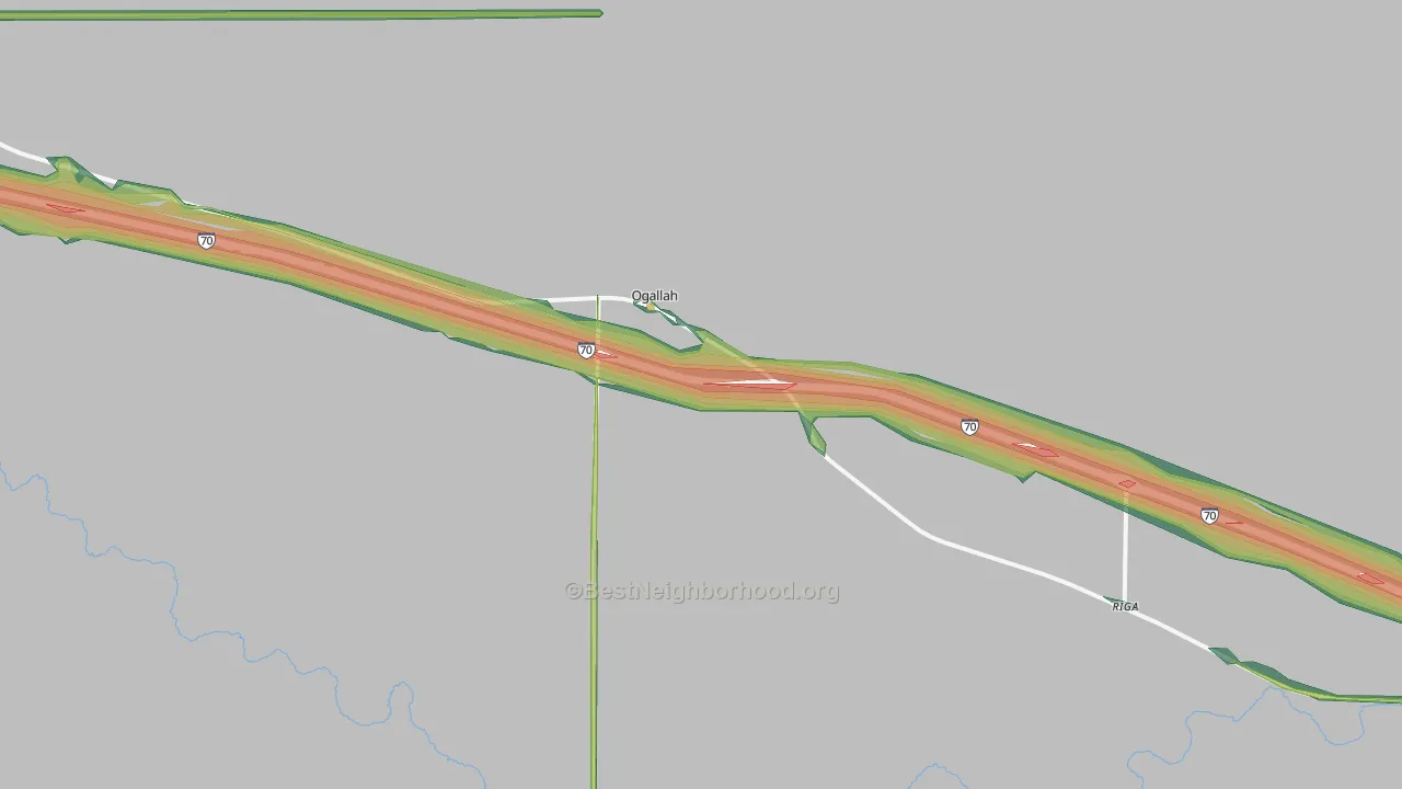 Ogallah, KS Map of Noise Levels in Ogallah