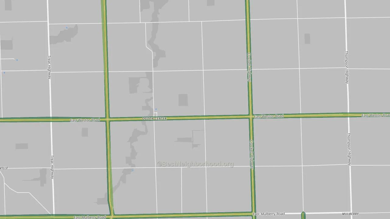 Ogden Center, MI Map of Noise Levels in Ogden Center