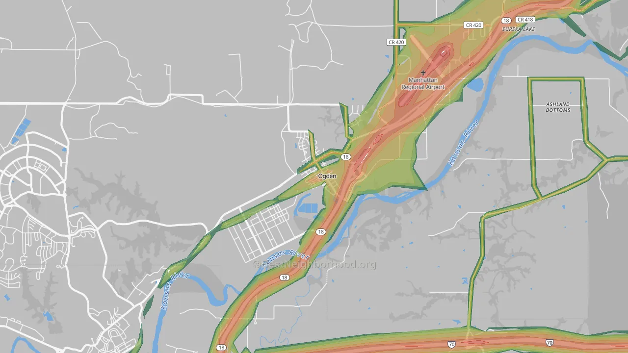 Ogden, KS Map of Noise Levels in Ogden