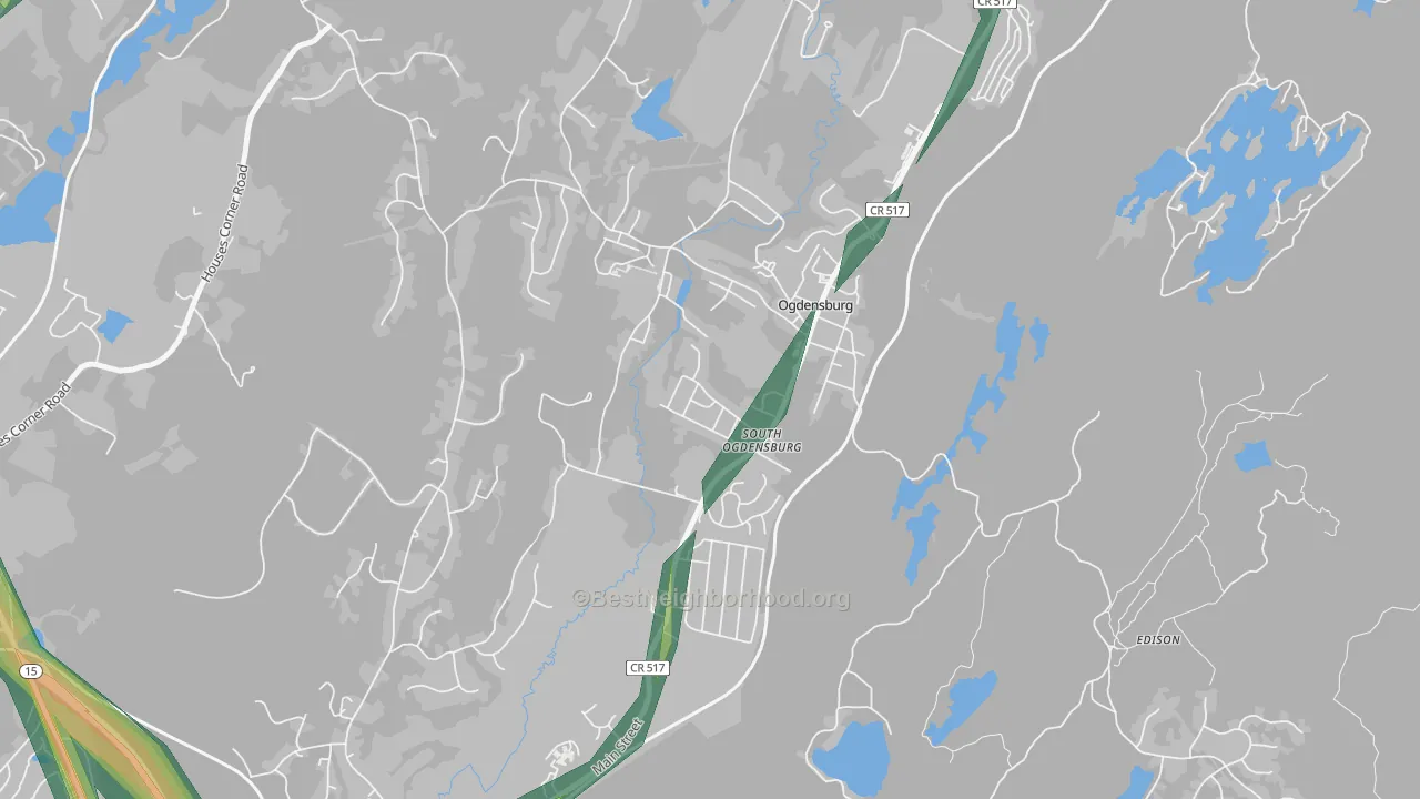 Ogdensburg, NJ Map of Noise Levels in Ogdensburg