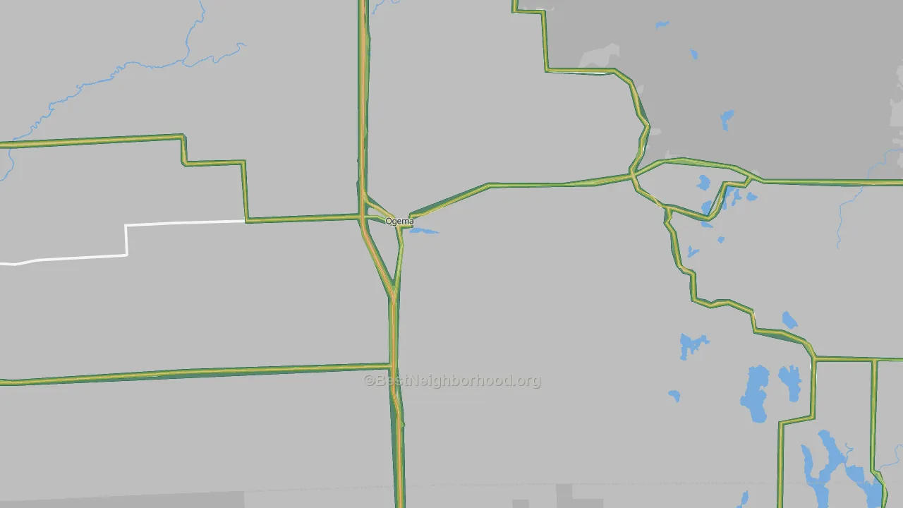 Ogema, WI Map of Noise Levels in Ogema