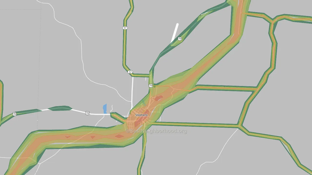 Ogemaw, AR Map of Noise Levels in Ogemaw