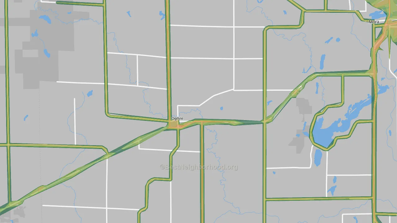 Ogilvie, MN Map of Noise Levels in Ogilvie