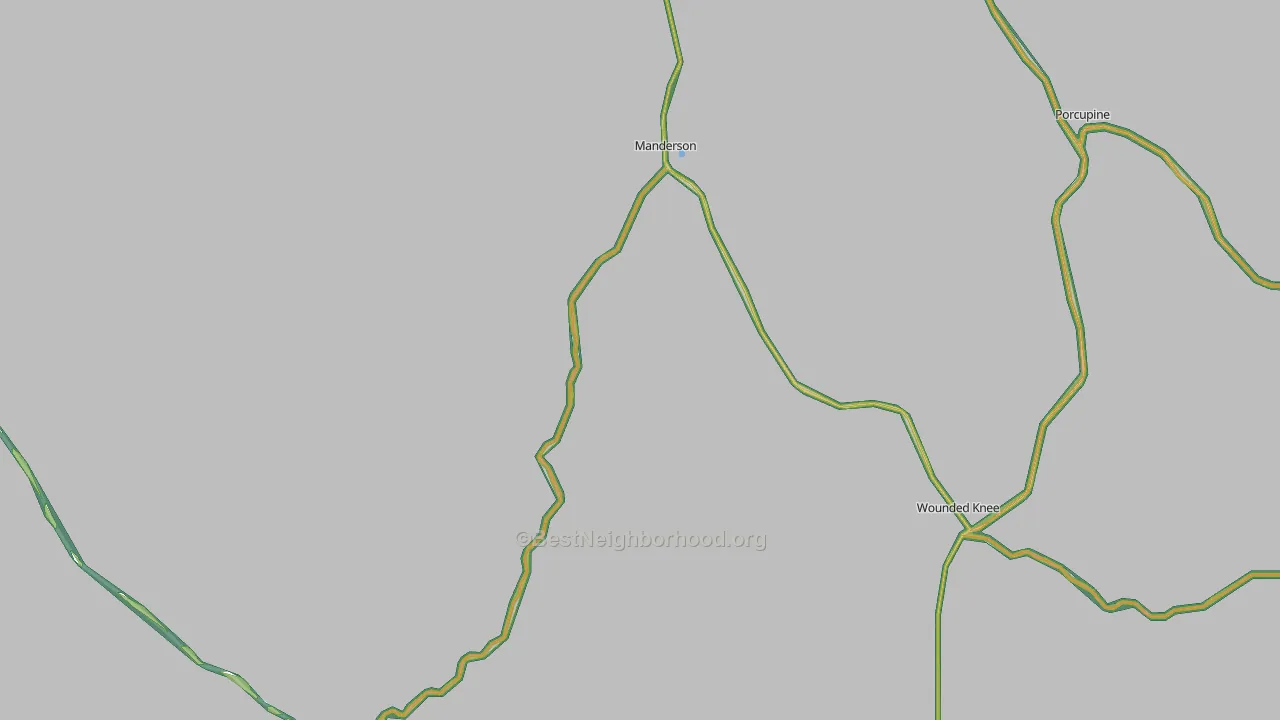 Oglala Lakota County, SD Map of Noise Levels in Oglala Lakota County