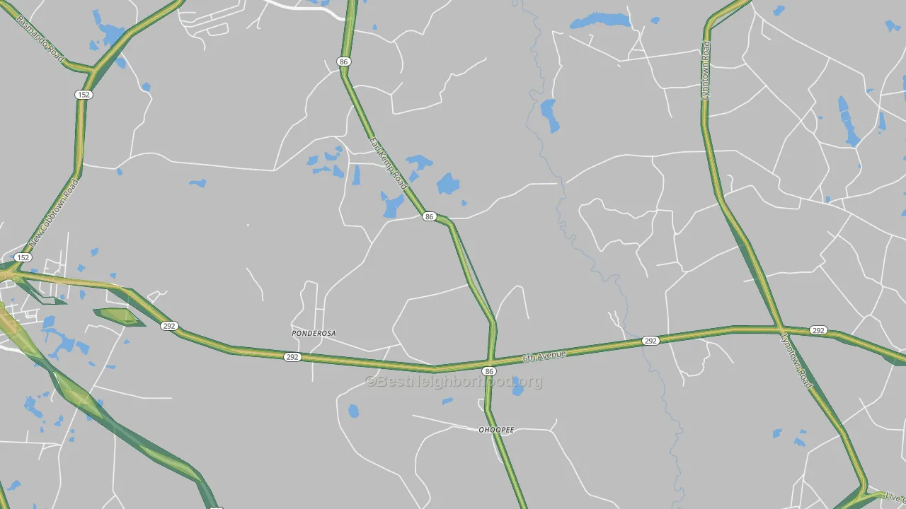 Ohoopee, GA Map of Noise Levels in Ohoopee